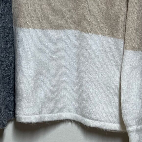 Adyson Parker Color Block Puff Sleeve Sweater oversized Sz XS - Picture 7 of 9